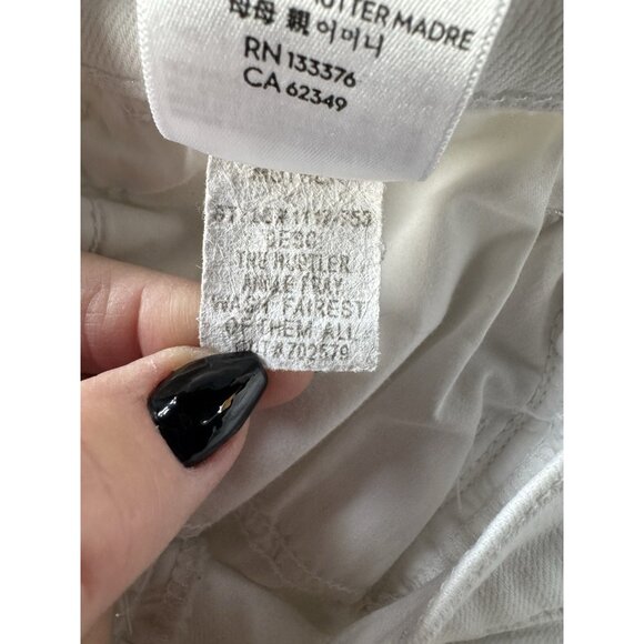 MOTHER  The Hustler Ankle Fray Fairest of Them All White Jeans Women's Sz 25 - Picture 10 of 15